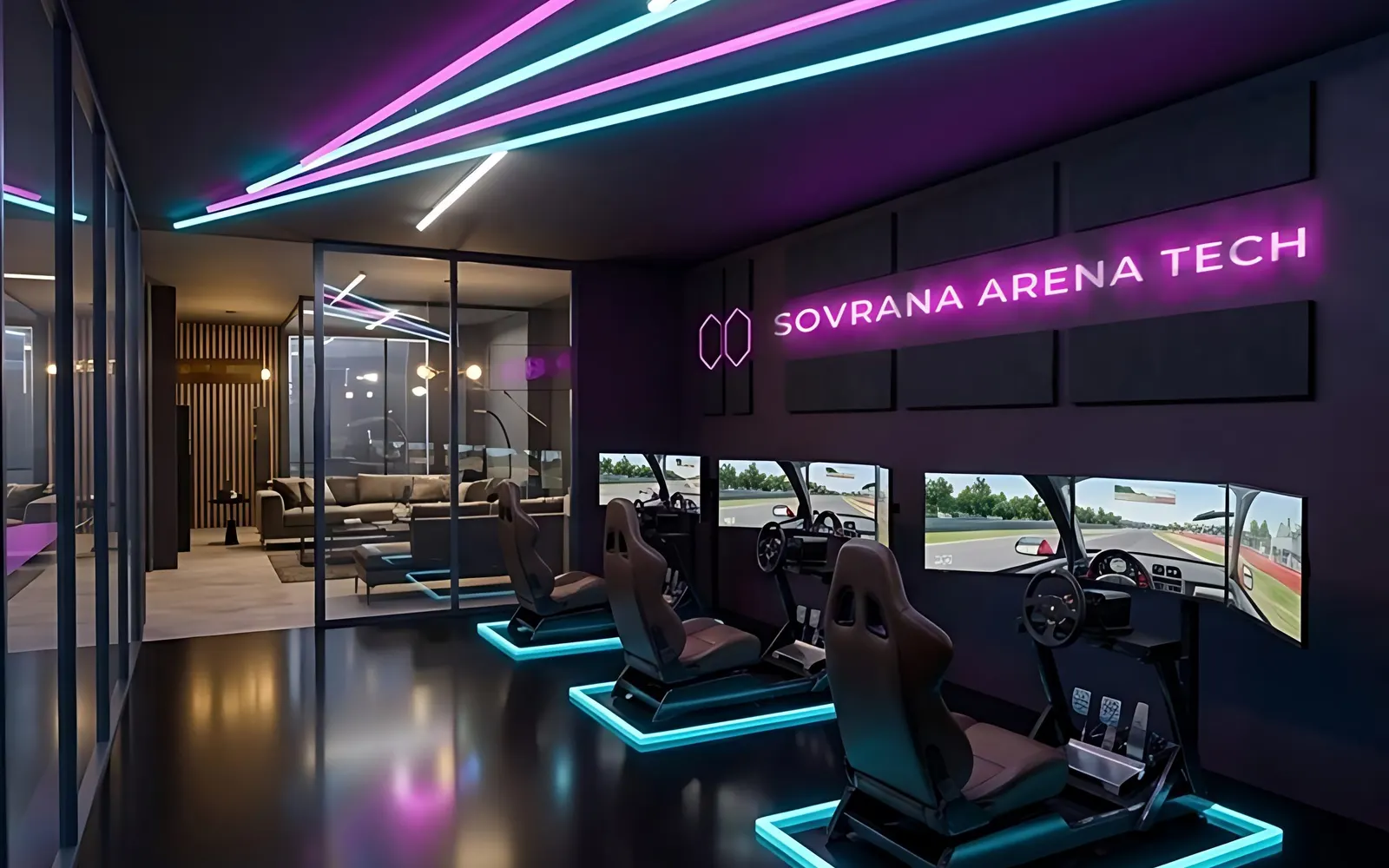 Simuladores de automovilismo de Sovrana Arena Tech, en el Pabellón El Faro